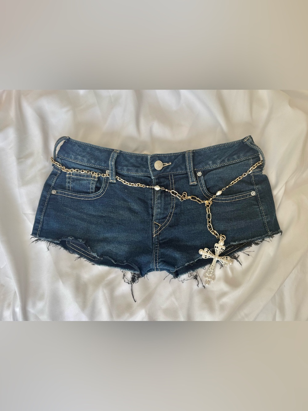 True religion low rise shorts